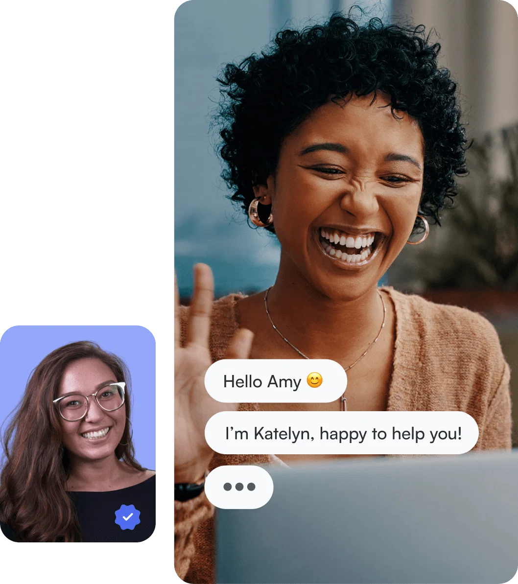 A Circle community success manager greeting a customer in a video call